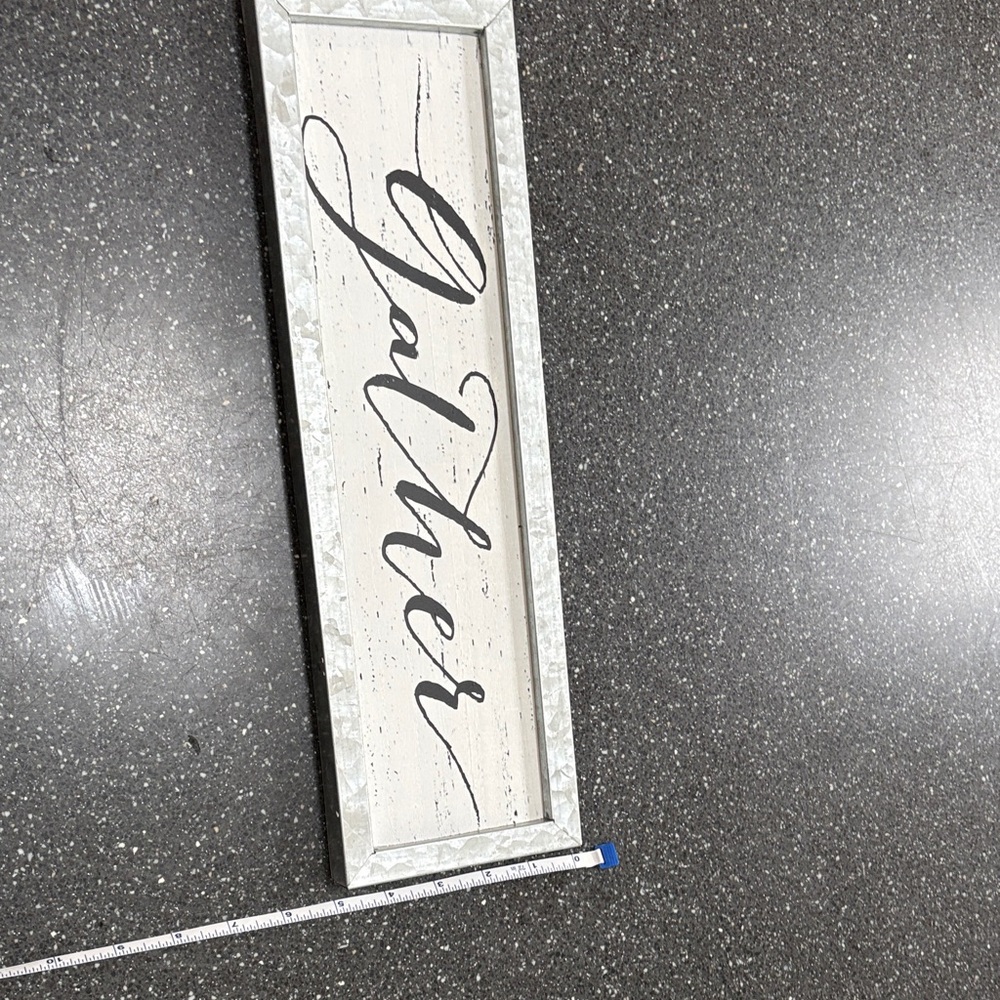 White and Black 'Gather' Wall Sign